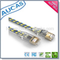 Snagless CAT6 Ethernet Lan Flat Patch Cable / plaqué or rj45 MHZ cordon de raccordement non blindé / 4pair 8core UTP FTP jumper cable